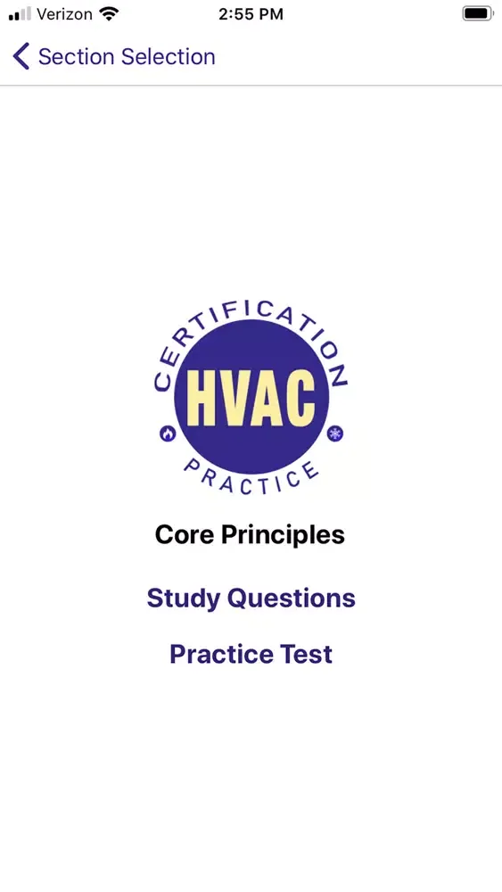 Tangkapan skrin HVAC Certification Practice