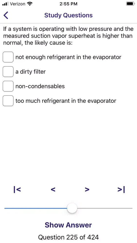 Tangkapan skrin HVAC Certification Practice