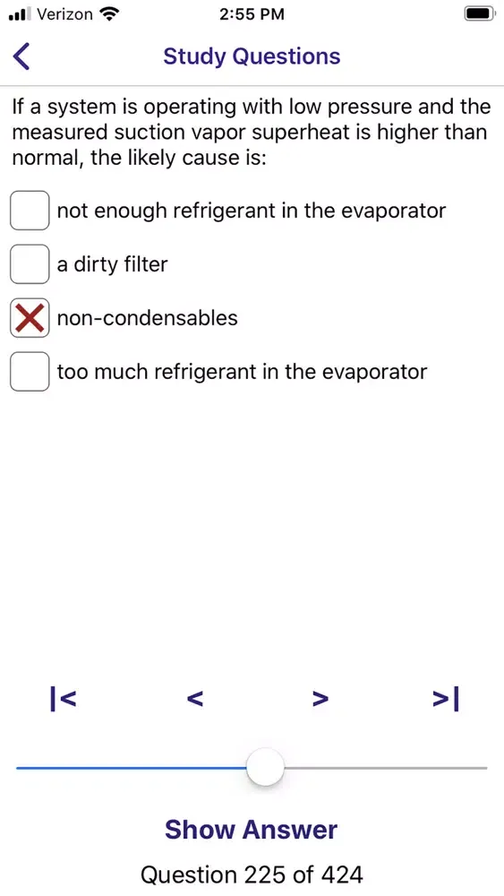 Tangkapan skrin HVAC Certification Practice