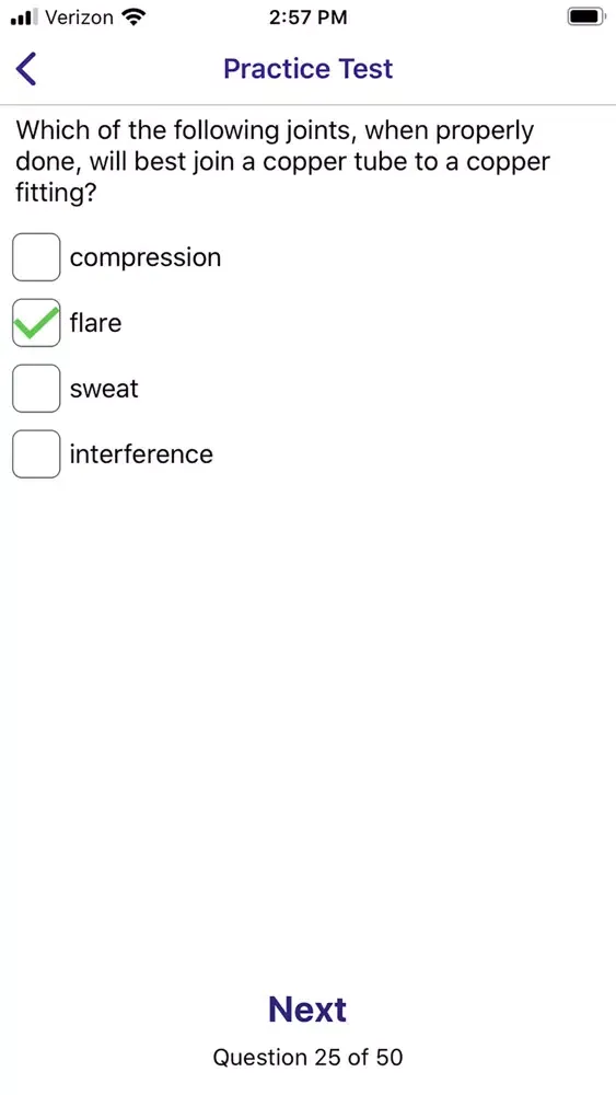 Tangkapan skrin HVAC Certification Practice