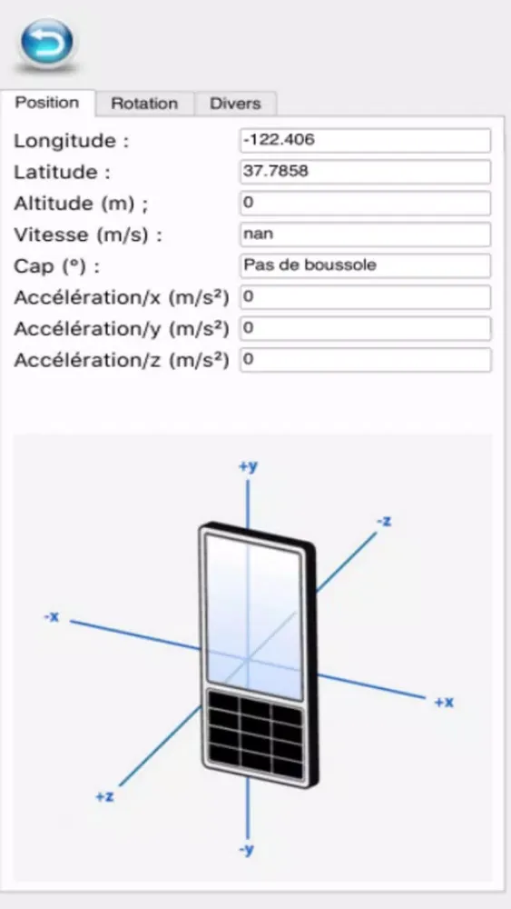 Capteurs Screenshots