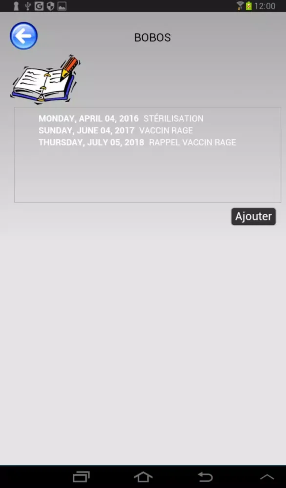 Carnet de santé pour animal Screenshots
