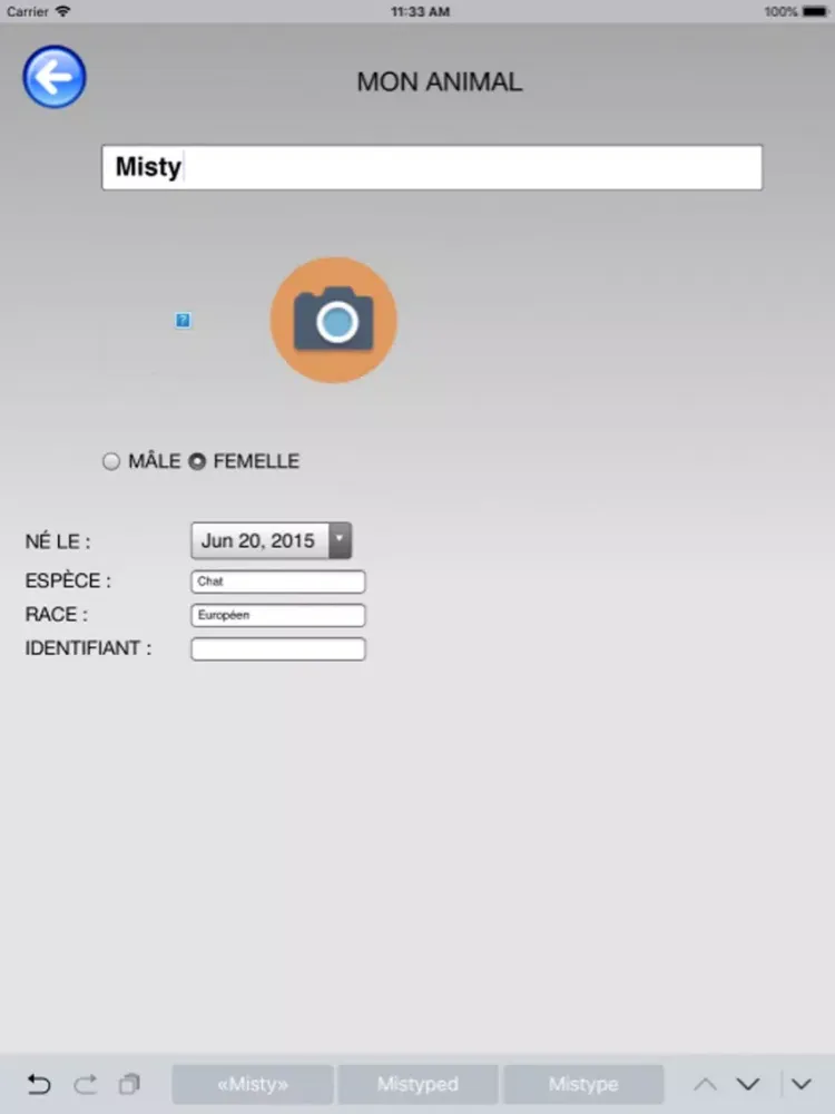 Carnet de santé pour animal iPad  Ekran Görüntüleri