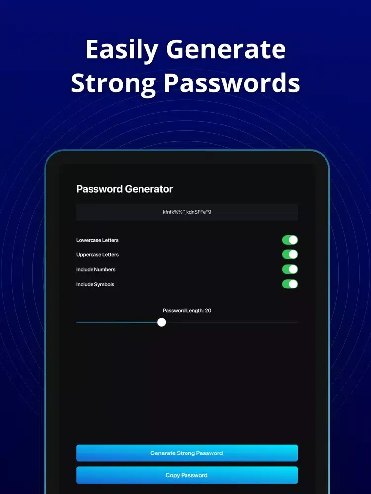 iPassword Safe Password Keeper iPad 应用截图