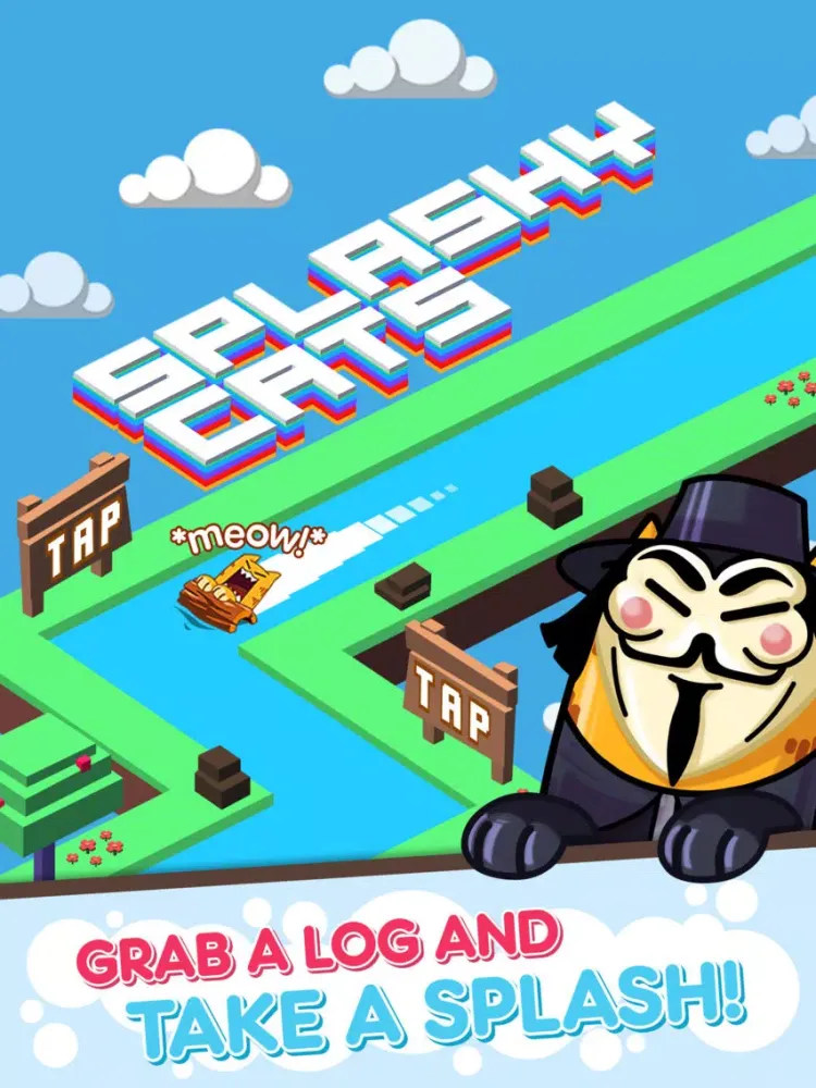 Tangkapan layar Splashy Cats: Endless Zigzag Arcade Water Game iPad 