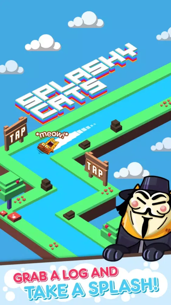 Tangkapan layar Splashy Cats: Endless Zigzag Arcade Water Game