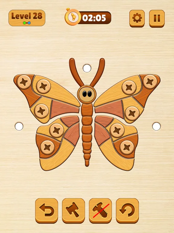 ภาพหน้าจอของ Wood Nuts & Bolt: Screw Puzzle iPad 