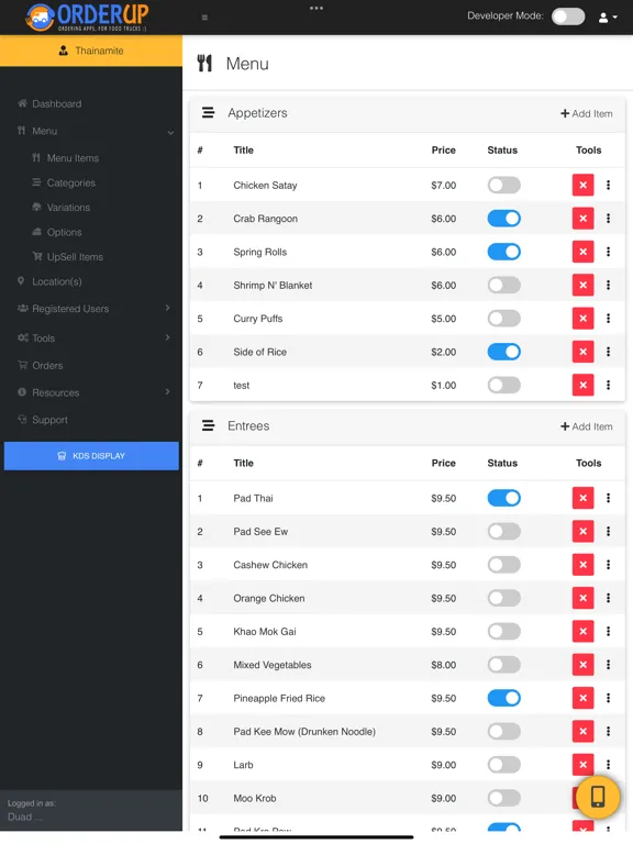 Orderup Managing App iPad 应用截图