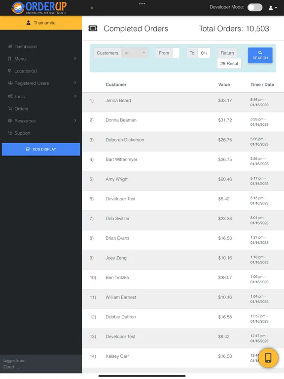 Orderup Managing App iPad 应用截图