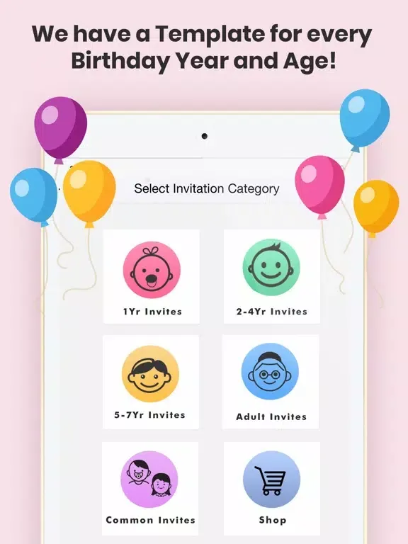 Birthday Invitations Creator iPad  スクリーンショット