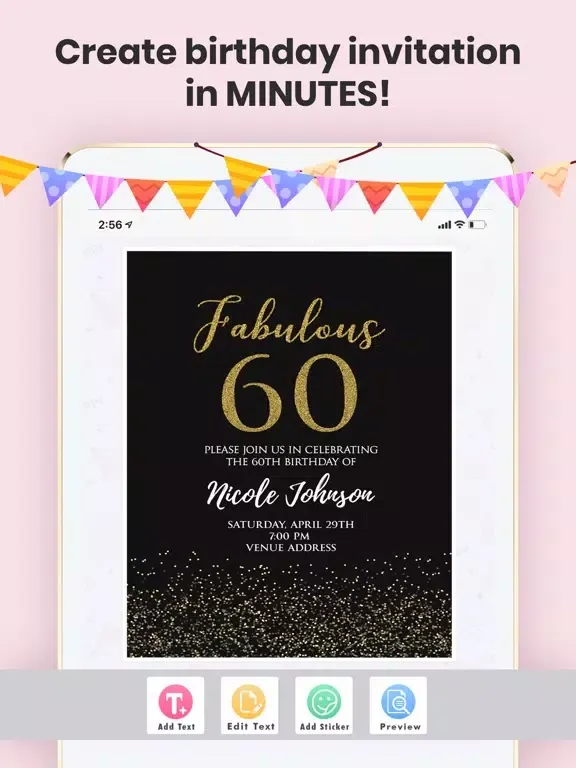 Birthday Invitations Creator iPad  スクリーンショット