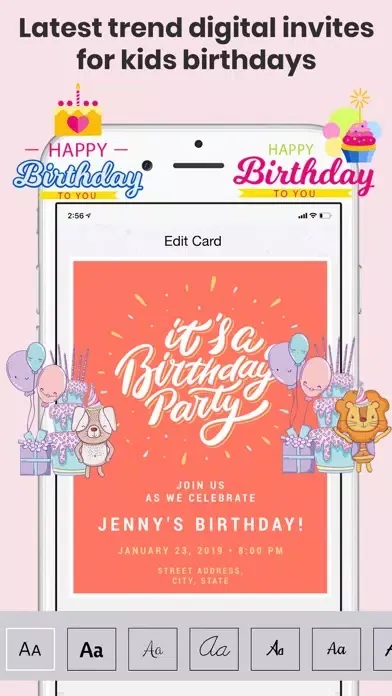 Birthday Invitations Creator スクリーンショット