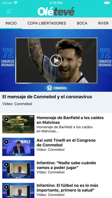 Capturas de pantalla de OléTevé