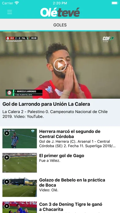 Capturas de pantalla de OléTevé