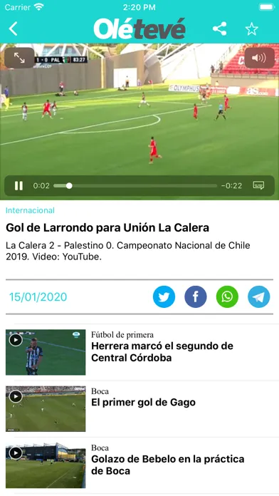 Capturas de pantalla de OléTevé