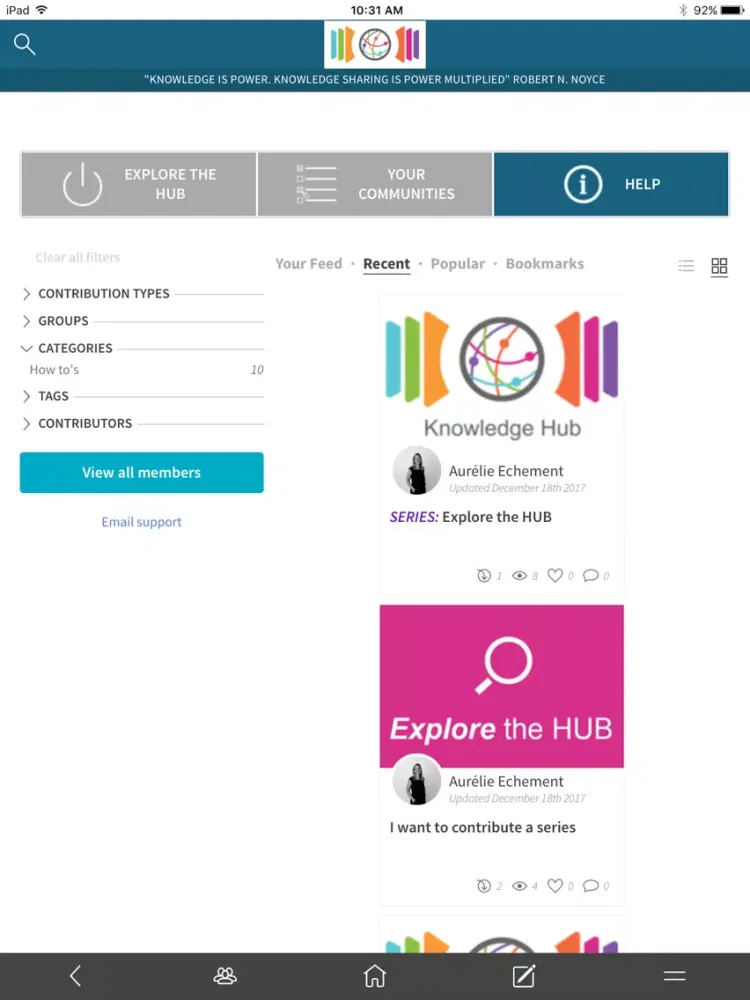Ageas Knowledge HUB iPad  Screenshots