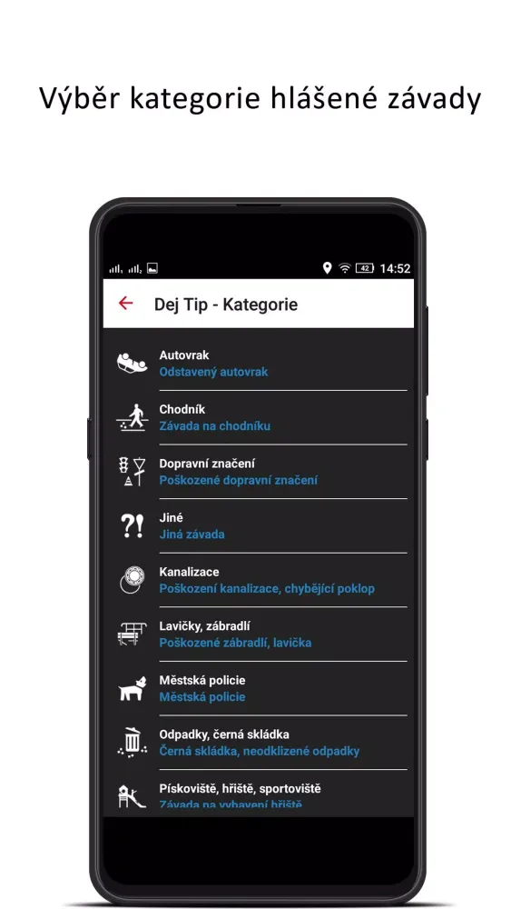 Hlášení závad – Dej Tip Screenshots