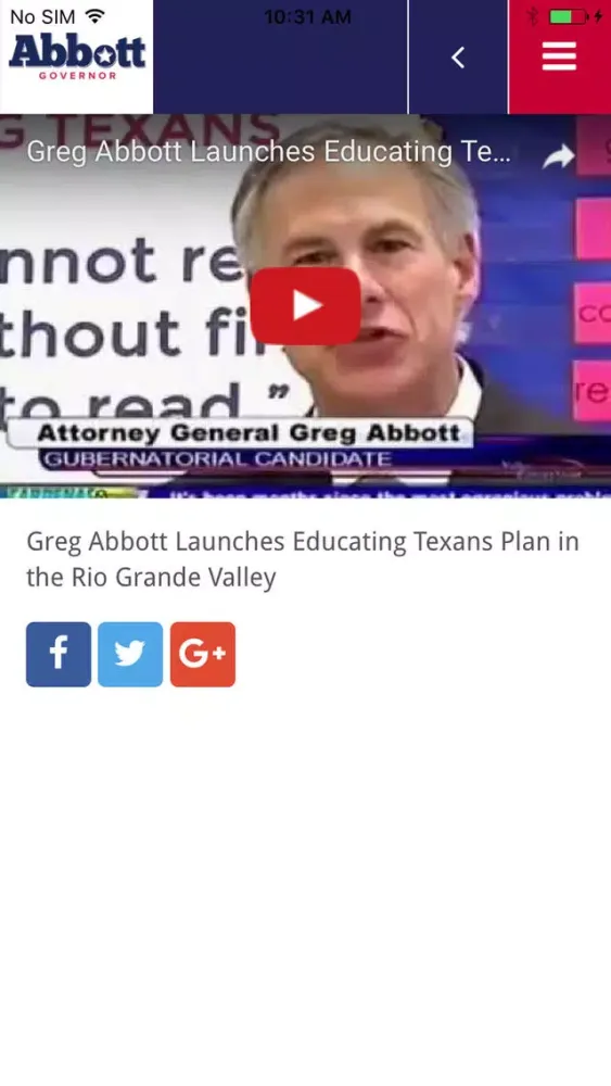 Texans for Greg Abbott Screenshots