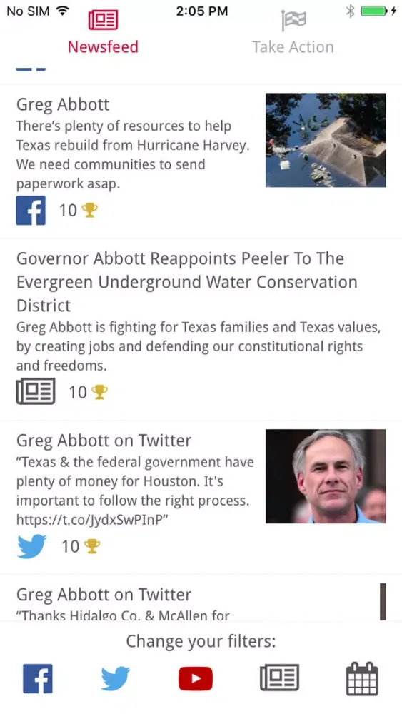 Texans for Greg Abbott Screenshots