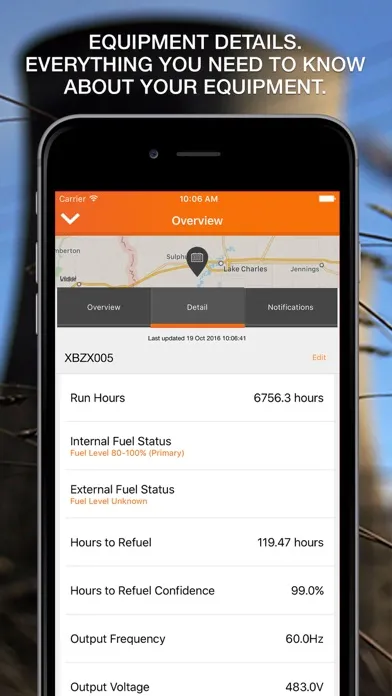 Zrzuty ekranu Aggreko Remote Monitoring 2.0