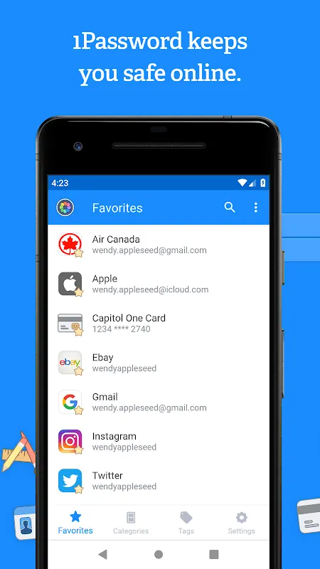 1Password スクリーンショット
