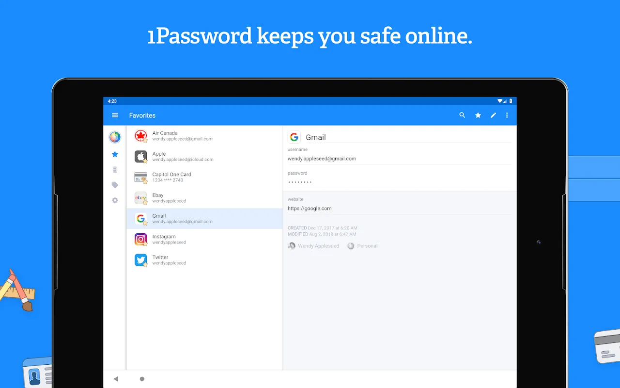 1Password スクリーンショット