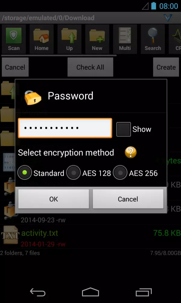 AndroZip File Manager Ekran Görüntüleri