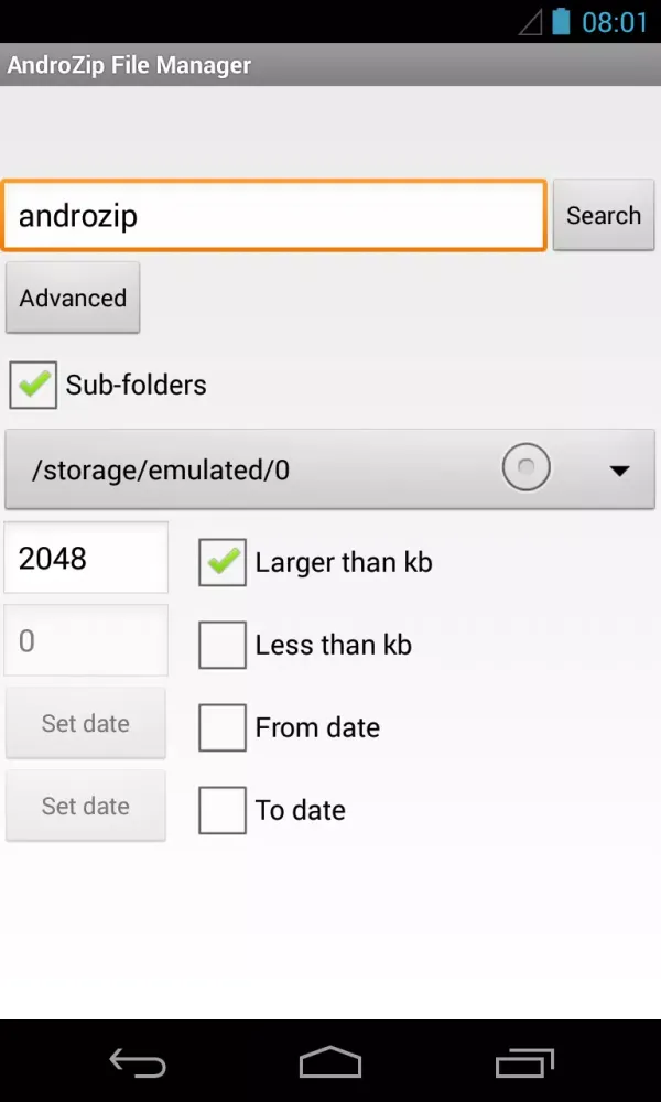 AndroZip File Manager Ekran Görüntüleri