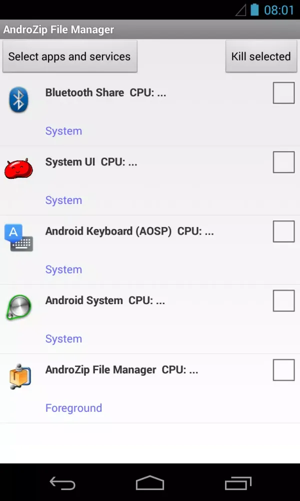 AndroZip File Manager Ekran Görüntüleri