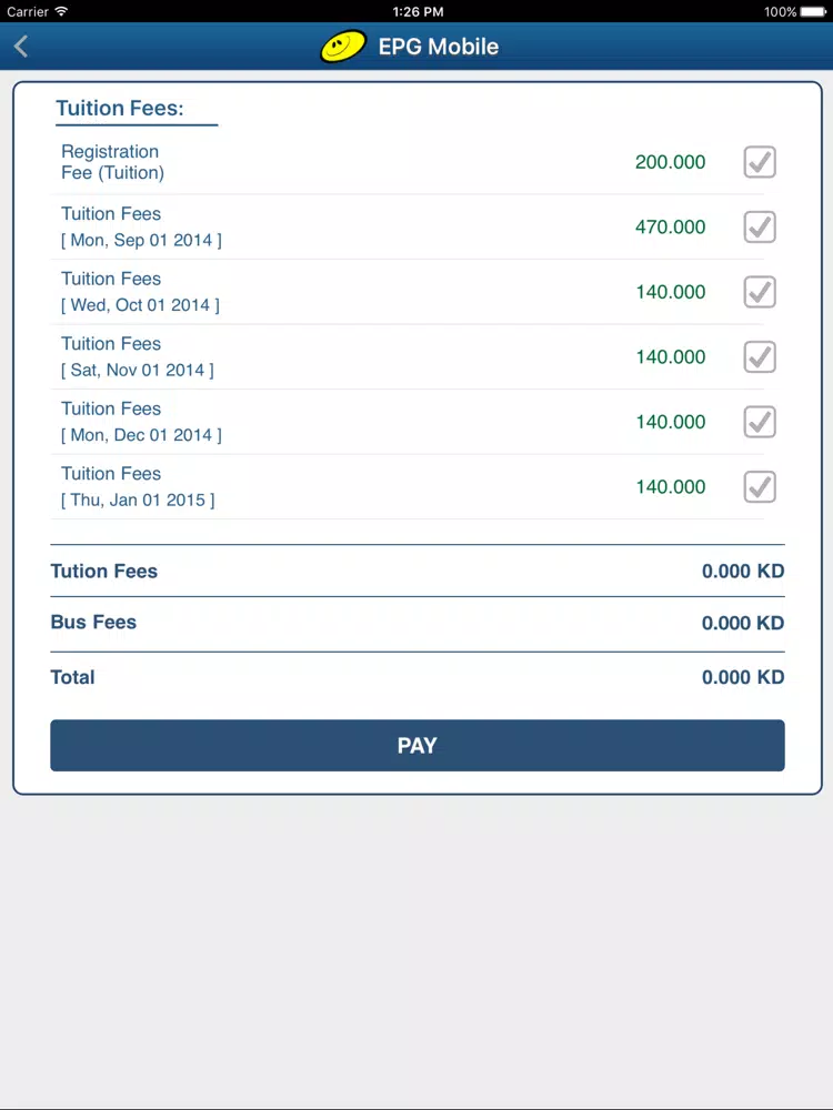 EPG Parent App iPad 应用截图