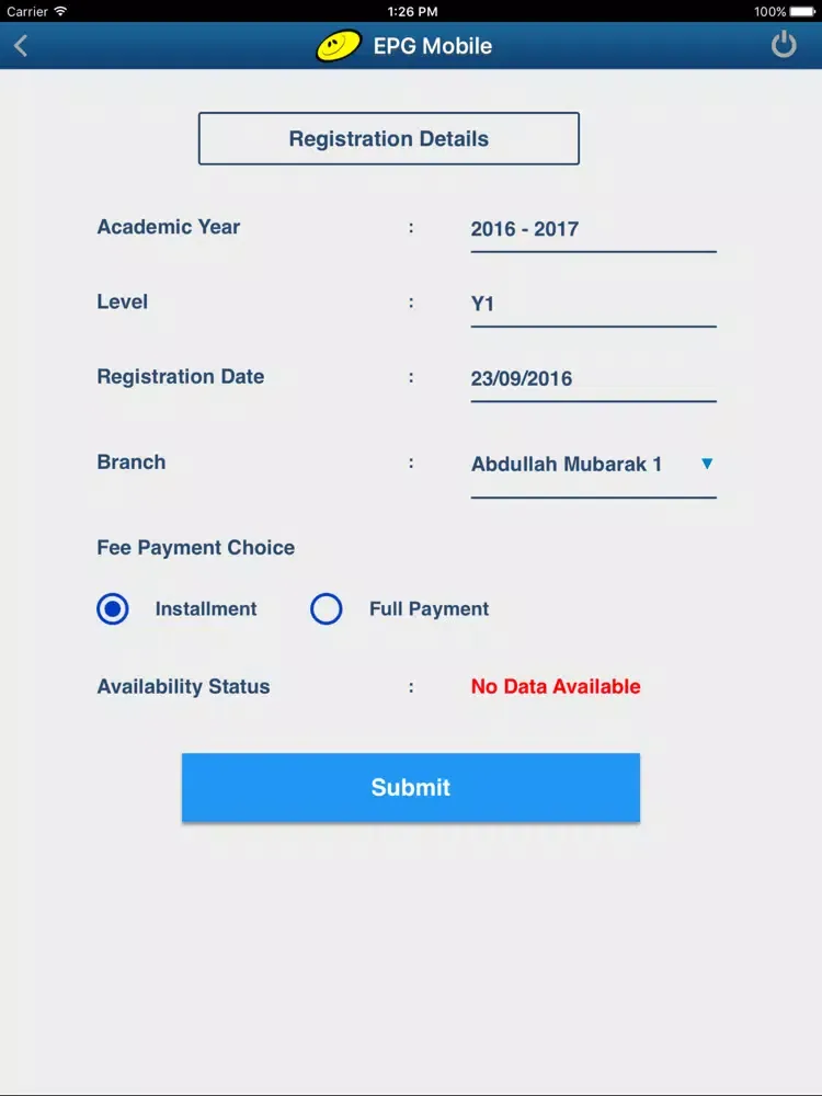 EPG Parent App iPad  スクリーンショット