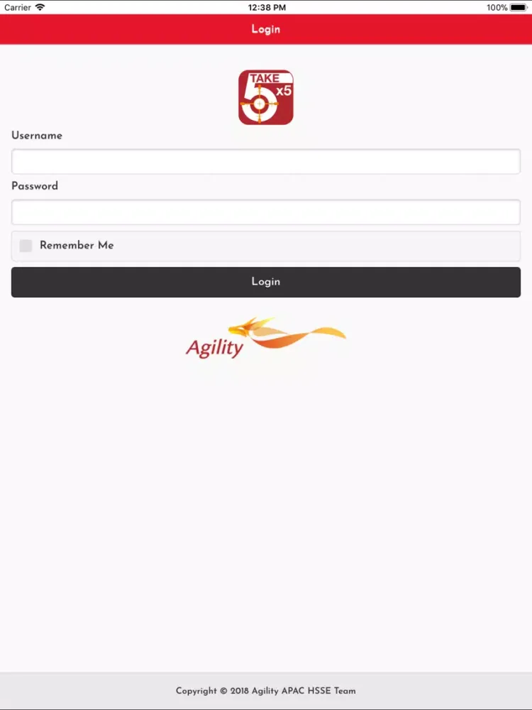 ภาพหน้าจอของ Agility Take5 iPad 