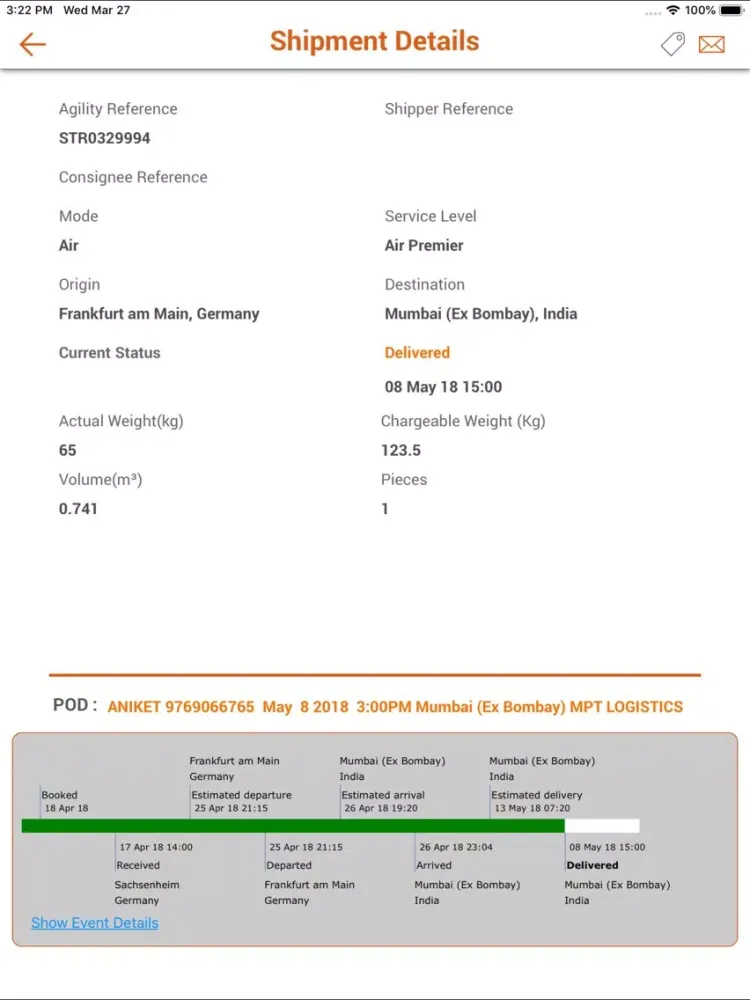Agility Logistics iPad 應用截圖