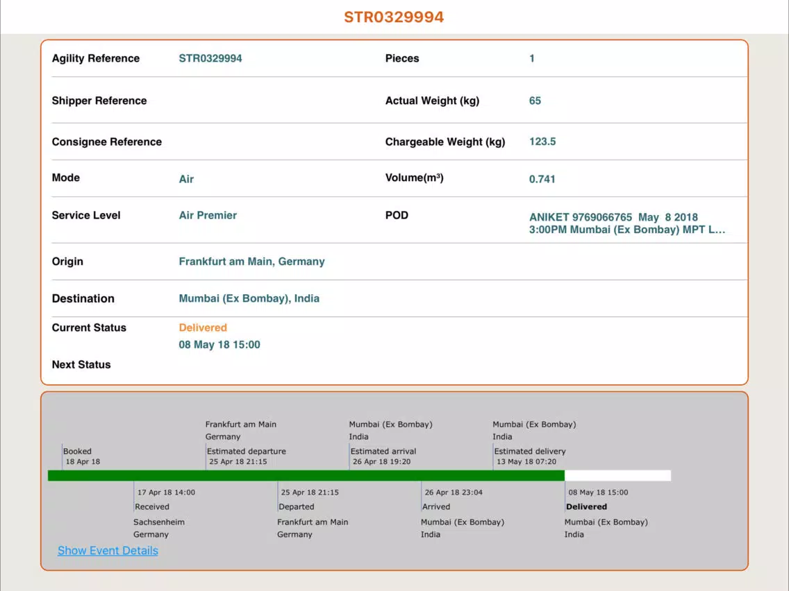Скриншоты Agility Logistics iPad 