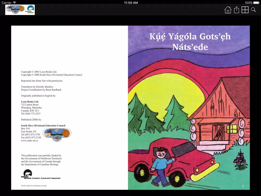 Tangkapan layar First Nations Storybook: Dene Yatie (Slavey) iPad 