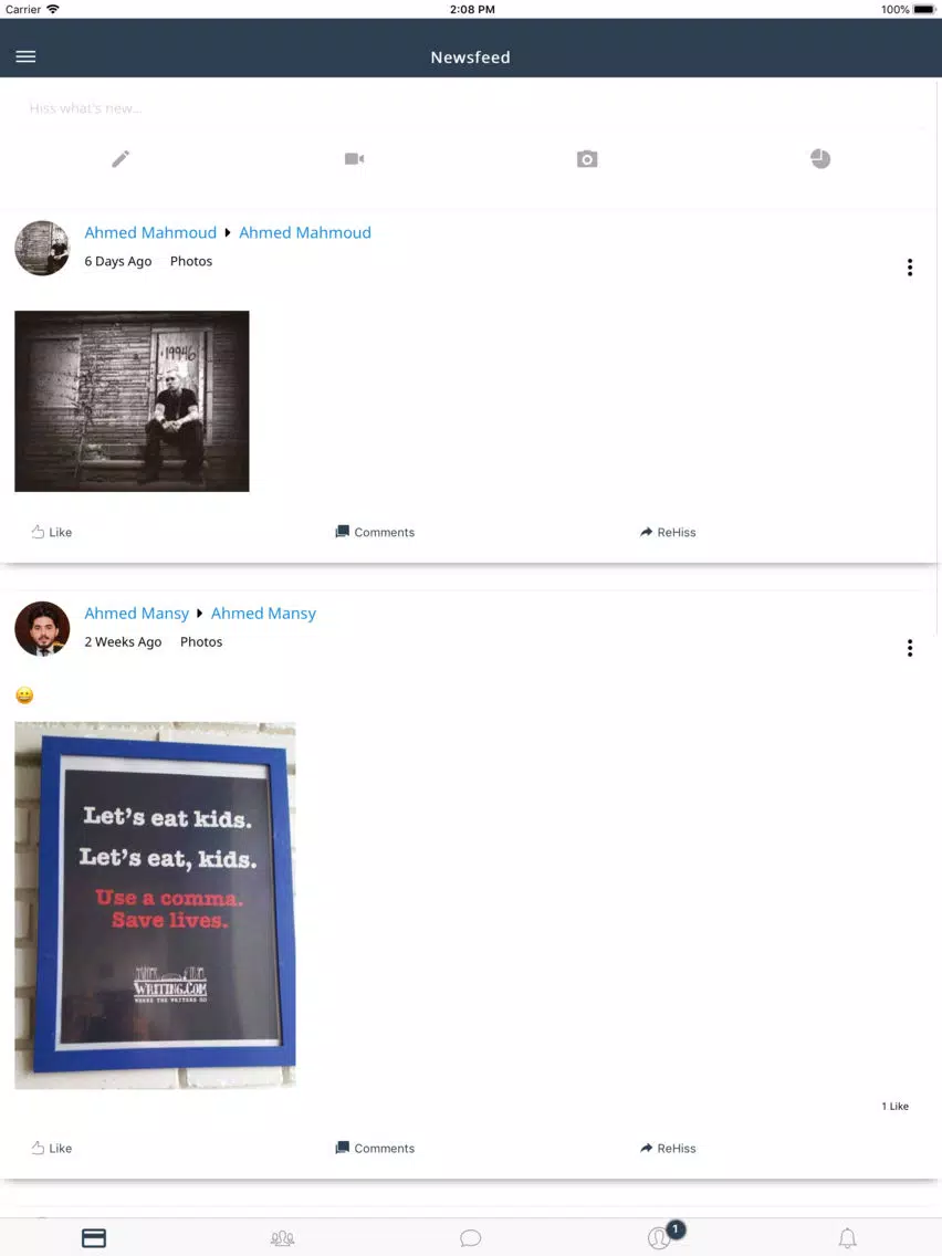تصاویر Hiss social network iPad 