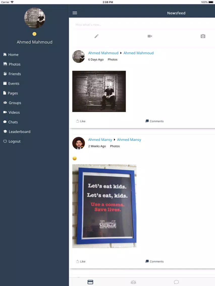 تصاویر Hiss social network iPad 
