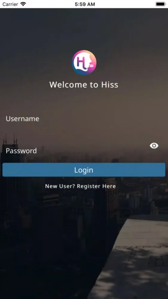 Ảnh chụp màn hình của Hiss social network