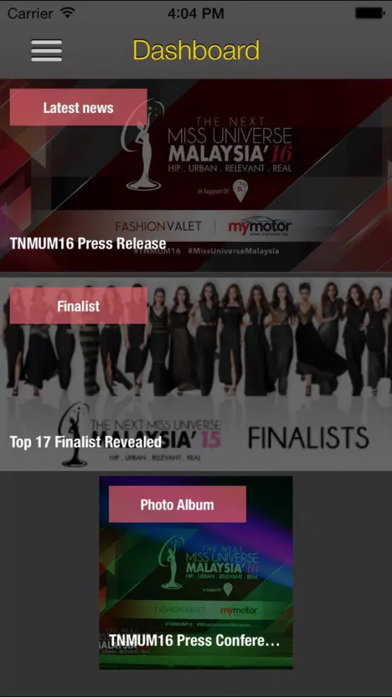 Zrzuty ekranu Miss Universe Malaysia