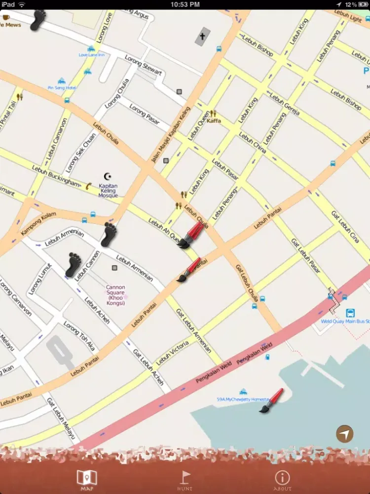 تصاویر Penang Offline Mural Map iPad 
