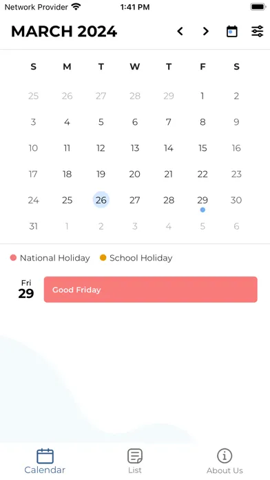 Capturas de pantalla de Singapore Public Holidays App