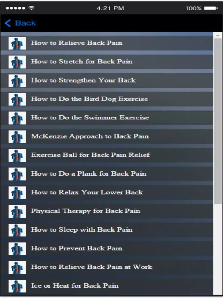 Tangkapan layar Back Pain Exercise - Learn How to Treat Lower Back Pain at Home iPad 