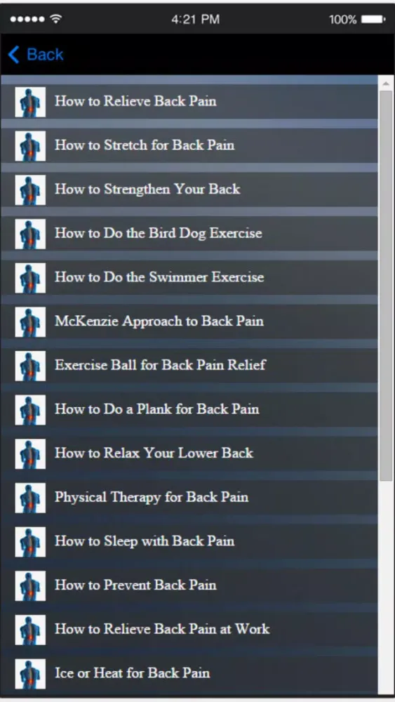 Tangkapan layar Back Pain Exercise - Learn How to Treat Lower Back Pain at Home