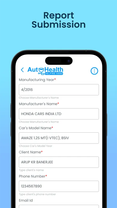 ภาพหน้าจอของ AutoHealth Helping Hand