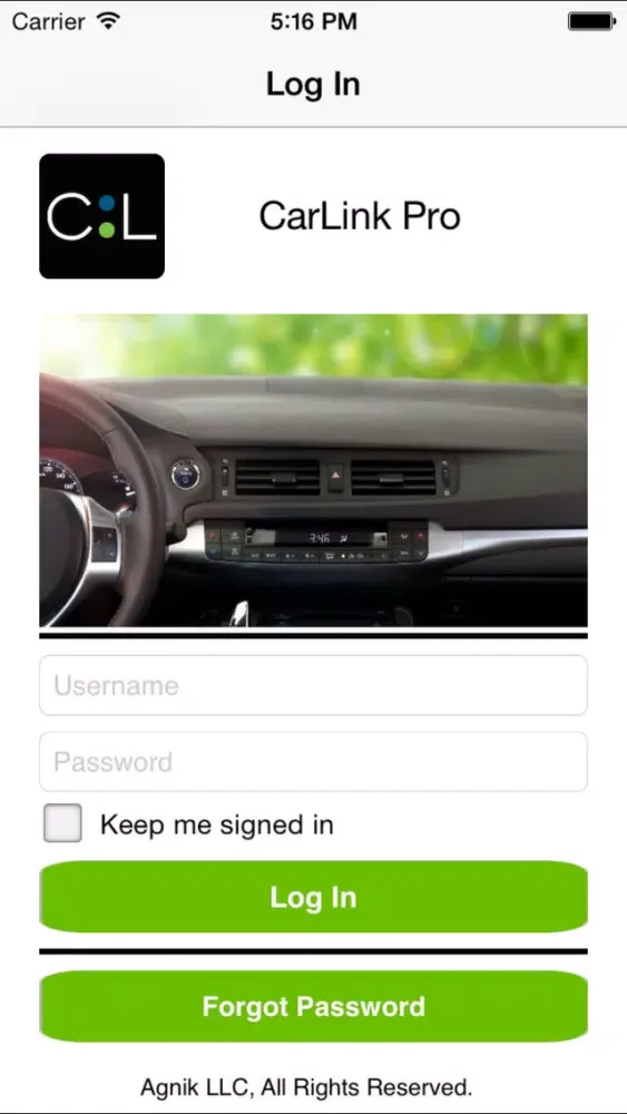 Tangkapan skrin CarLink