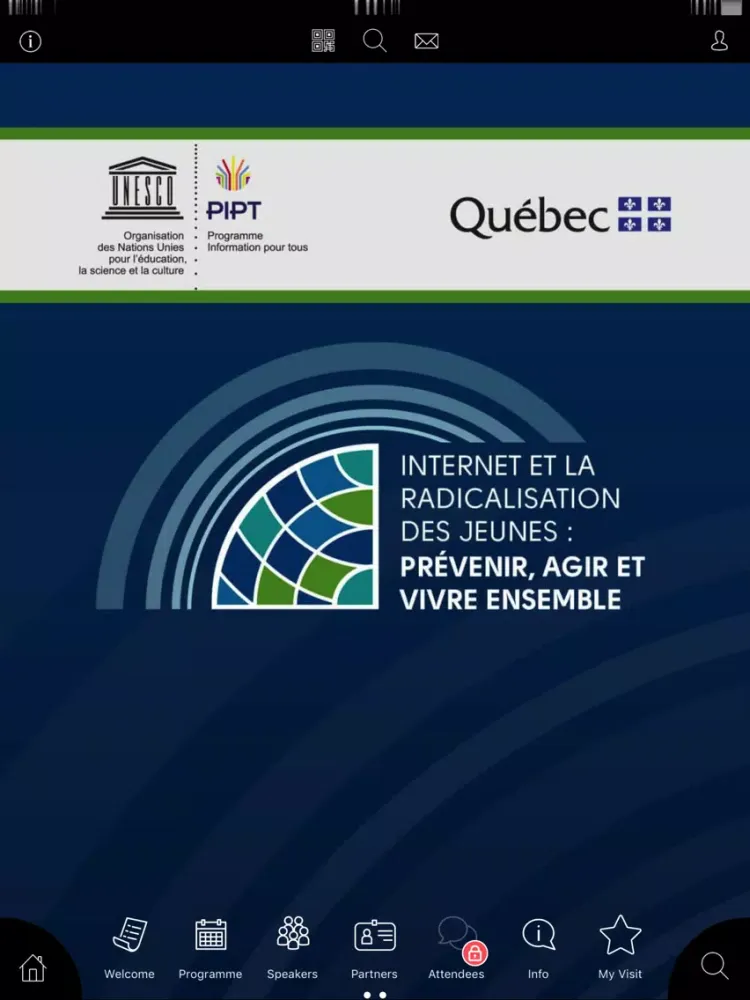 Tangkapan skrin Conférence Québec-UNESCO iPad 