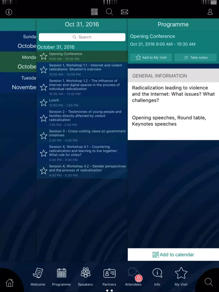Tangkapan skrin Conférence Québec-UNESCO iPad 
