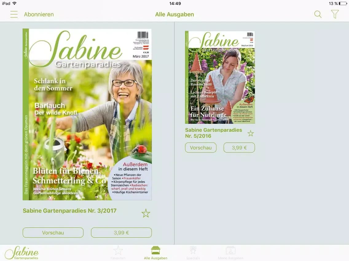 Скриншоты Sabine iPad 