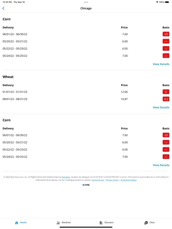 Tangkapan layar Sitos Grain Company iPad 