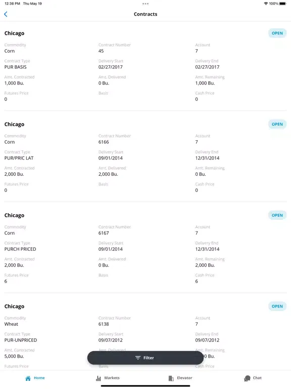 Tangkapan layar Sitos Grain Company iPad 